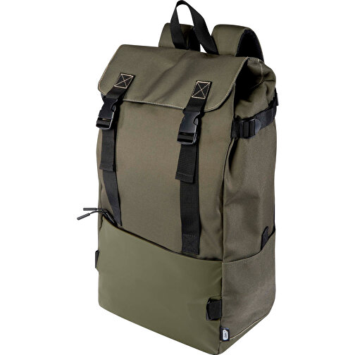 Roam GRS Recycelter Modularer Rucksack , grün, 900D GRS zertifiziertes recyceltes Polyester, 30,00cm x 55,00cm x 18,50cm (Länge x Höhe x Breite), Bild 1