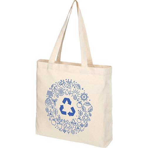 Pheebs 210 G/m² Recycelte Tragetasche Mit Seitenfalten 13L , heather natur, 40% Recyclingbaumwolle, 60% Recyceltes Polyester, 210 g/m2, 38,00cm x 41,00cm x 8,50cm (Länge x Höhe x Breite), Bild 2