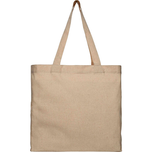 Pheebs 210 G/m² Recycelte Tragetasche Mit Seitenfalten 13L , heather natur, 40% Recyclingbaumwolle, 60% Recyceltes Polyester, 210 g/m2, 38,00cm x 41,00cm x 8,50cm (Länge x Höhe x Breite), Bild 3