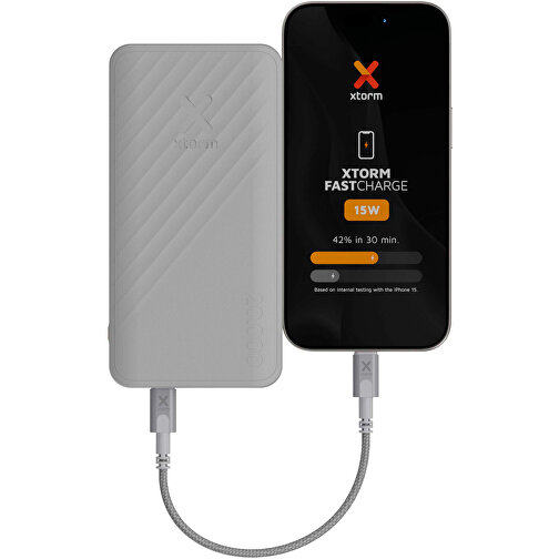 Xtorm XG220 Go2 15W 20.000 MAh Schnelllade-Powerbank , weiß, Recycelter ABS Kunststoff, 14,20cm x 2,76cm x 7,20cm (Länge x Höhe x Breite), Bild 5