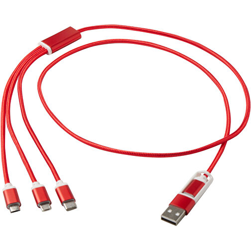 Versátil cable de carga 5 en 1 fabricado en aluminio reciclado, Imagen 1