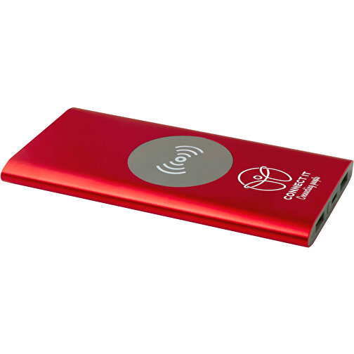 Juice 8000 MAh Typ-C Kabellose Powerbank Aus Recyceltem Aluminium , rot, Recycled Aluminium, 15,00cm x 1,20cm x 7,40cm (Länge x Höhe x Breite), Bild 2