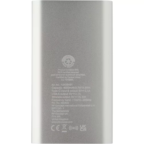 Batterie de secours sans fil en aluminium recyclé Juice type-C de 4 000 mAh, Image 5