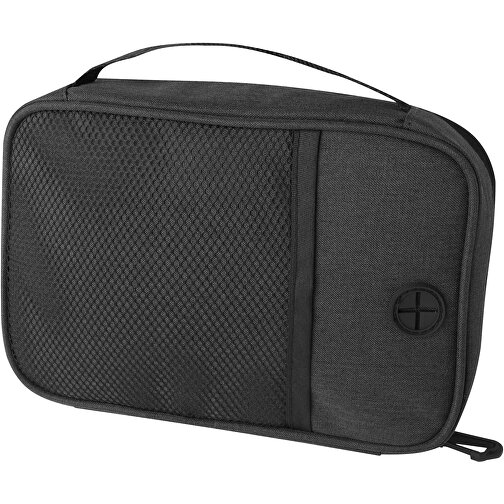 Ross GRS RPET Tech Tasche, 1 L , heather charcoal, 300D GRS zertifiziertes recyceltes Polyester, 21,00cm x 4,00cm x 14,50cm (Länge x Höhe x Breite), Bild 1