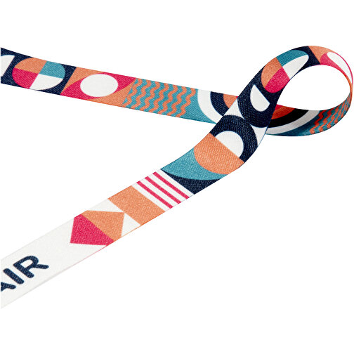 Leia Sublimation RPET-Lanyard Mit 2 Schlüsselanhängern , weiss, Polyester, Recycled PET, 90,00cm x 1,00cm (Länge x Breite), Bild 4