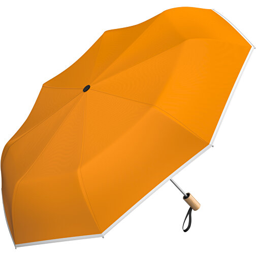 Regenschirm AO Berlin , weiß / kürbisorange, 100% Polyester pongee, 31,00cm (Länge), Bild 1