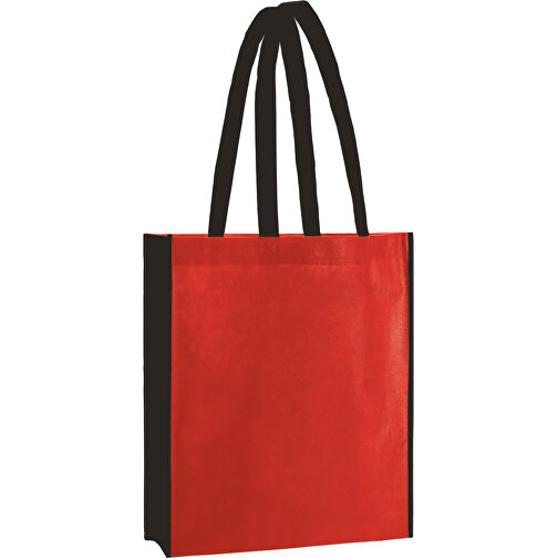 PP-Tasche , rot / schwarz, 100 % Polypropylen, 42,00cm x 10,00cm x 38,00cm (Länge x Höhe x Breite), Bild 1