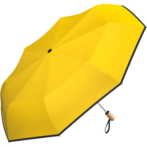 Regenschirm AO Berlin , schwarz / goldgelb, 100% Polyester pongee, 31,00cm (Länge), Bild 1