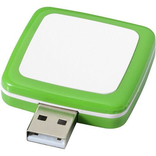 Rotating Square USB-Stick , hellgrün MB , 65 GB , Kunststoff MB , 4,40cm x 4,00cm x 1,00cm (Länge x Höhe x Breite), Bild 1