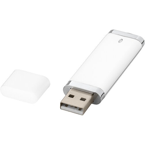 Flat USB-Stick , weiss MB , 65 GB , Kunststoff MB , 7,40cm x 2,10cm x 0,70cm (Länge x Höhe x Breite), Bild 1