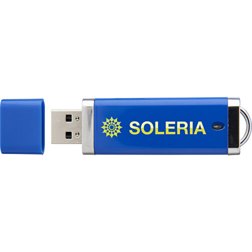 Flat USB-Stick , blau MB , 65 GB , Kunststoff MB , 7,40cm x 2,10cm x 0,70cm (Länge x Höhe x Breite), Bild 2