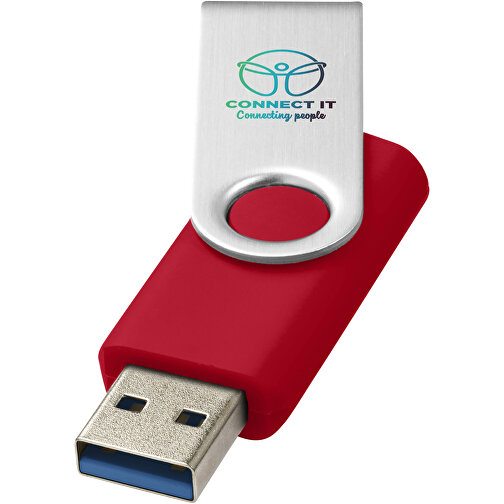 Rotate-basic USB-Stick 3.0 , mittelrot MB , 128 GB , Kunststoff, Aluminium MB , 5,80cm x 1,90cm x 1,00cm (Länge x Höhe x Breite), Bild 2