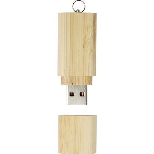 USB-Stick 2.0 Aus Bambus Mit Schlüsselanhänger , natural MB , 4 GB , Bambusholz, Aluminium MB , 5,80cm x 1,00cm x 2,00cm (Länge x Höhe x Breite), Bild 3