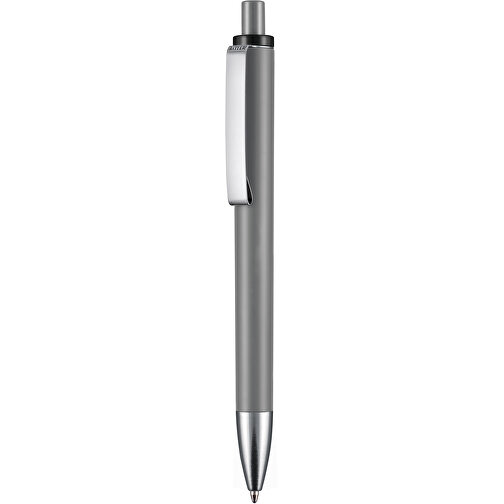 Kugelschreiber EXOS SOFT , Ritter-Pen, steingrau / schwarz, ABS u. Metall, 14,10cm (Länge), Bild 1