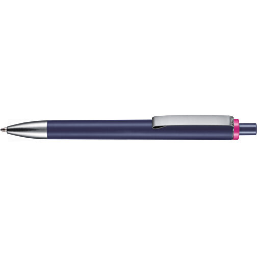 Kugelschreiber EXOS SOFT , Ritter-Pen, nachtblau / fuchsiapink, ABS u. Metall, 14,10cm (Länge), Bild 3