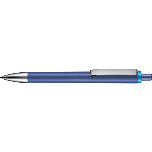 Kugelschreiber EXOS SOFT , Ritter-Pen, azurblau / himmelblau, ABS u. Metall, 14,10cm (Länge), Bild 3