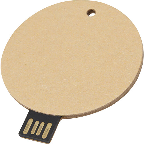 USB stick 2.0 round lavet af genbrugspapir, Billede 1