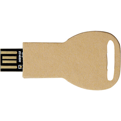 Schlüssel USB-Stick 2.0 Aus Recyceltem Papier , kraftpapier MB , 16 GB , Recyceltes Papier, Aluminium MB , 5,80cm x 3,00cm x 0,30cm (Länge x Höhe x Breite), Bild 6