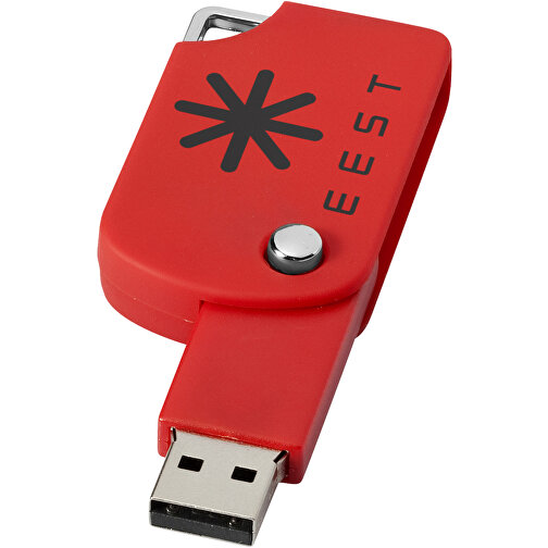 Swivel Square USB-Stick , rot MB , 65 GB , Kunststoff MB , 5,00cm x 3,10cm x 1,00cm (Länge x Höhe x Breite), Bild 2