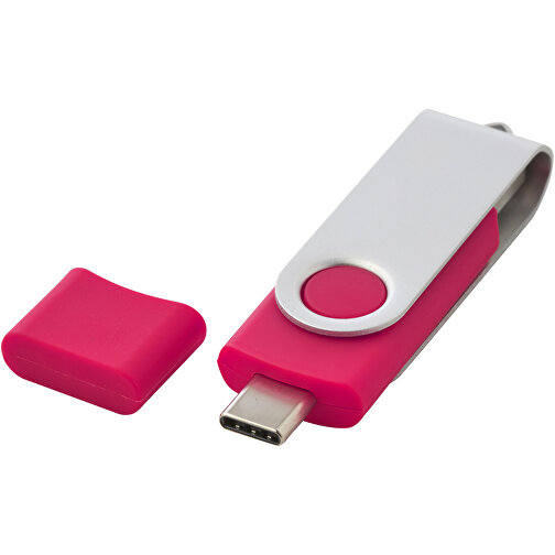 OTG Rotate USB Typ-C Stick , magenta MB , 128 GB , Kunststoff, Aluminium MB , 7,00cm x 1,60cm x 1,00cm (Länge x Höhe x Breite), Bild 1