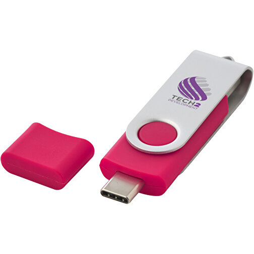 OTG Rotate USB Typ-C Stick , magenta MB , 1 GB , Kunststoff, Aluminium MB , 7,00cm x 1,60cm x 1,00cm (Länge x Höhe x Breite), Bild 2