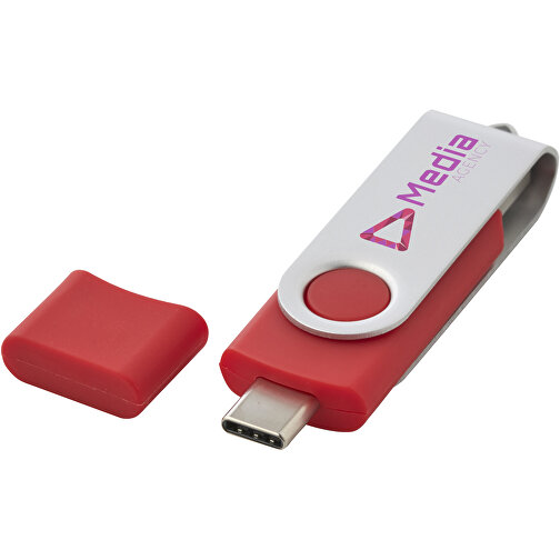 OTG Rotate USB Typ-C Stick , rot MB , 16 GB , Kunststoff, Aluminium MB , 7,00cm x 1,60cm x 1,00cm (Länge x Höhe x Breite), Bild 2