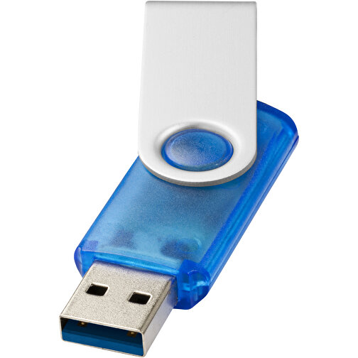 Rotate USB-Stick 3.0 Transparent , blau MB , 16 GB , Kunststoff, Aluminium MB , 5,80cm x 1,90cm x 1,00cm (Länge x Höhe x Breite), Bild 1