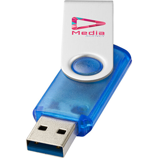 Rotate USB-Stick 3.0 Transparent , blau MB , 16 GB , Kunststoff, Aluminium MB , 5,80cm x 1,90cm x 1,00cm (Länge x Höhe x Breite), Bild 2