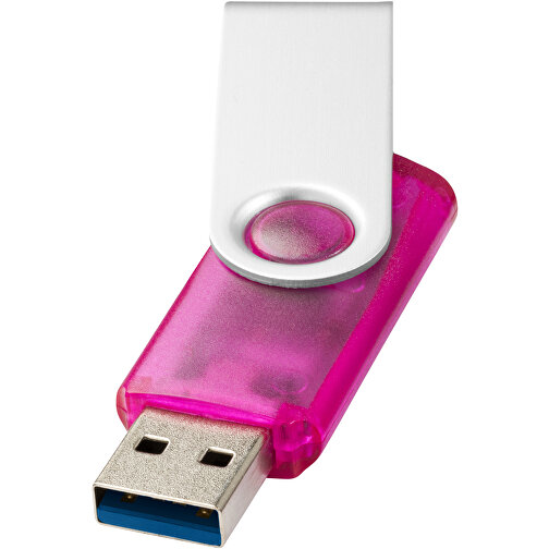 Rotate USB-Stick 3.0 Transparent , rosa MB , 128 GB , Kunststoff, Aluminium MB , 5,80cm x 1,90cm x 1,00cm (Länge x Höhe x Breite), Bild 1