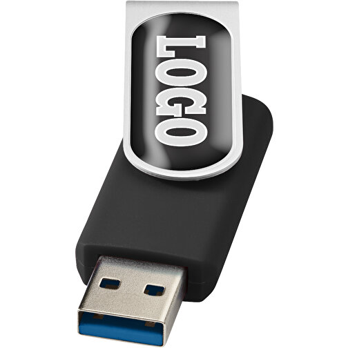 Rotate USB-Stick 3.0 Mit Doming , schwarz MB , 32 GB , Kunststoff, Aluminium MB , 5,80cm x 1,90cm x 1,00cm (Länge x Höhe x Breite), Bild 1