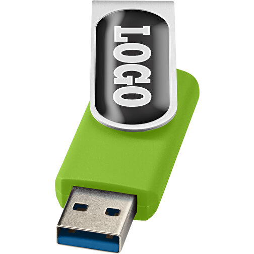 Rotate USB-Stick 3.0 Mit Doming , limone MB , 128 GB , Kunststoff, Aluminium MB , 5,80cm x 1,90cm x 1,00cm (Länge x Höhe x Breite), Bild 1