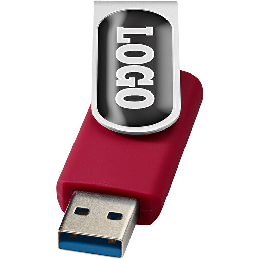 Rotate USB-Stick 3.0 Mit Doming , rot MB , 128 GB , Kunststoff, Aluminium MB , 5,80cm x 1,90cm x 1,00cm (Länge x Höhe x Breite), Bild 1