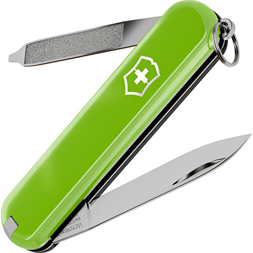 ESCORT - Victorinox Schweizer Messer , Victorinox, Smashed Avocado / Dark Illusion, hochlegierter, rostfreier Stahl, 5,80cm x 0,80cm x 1,80cm (Länge x Höhe x Breite), Bild 1