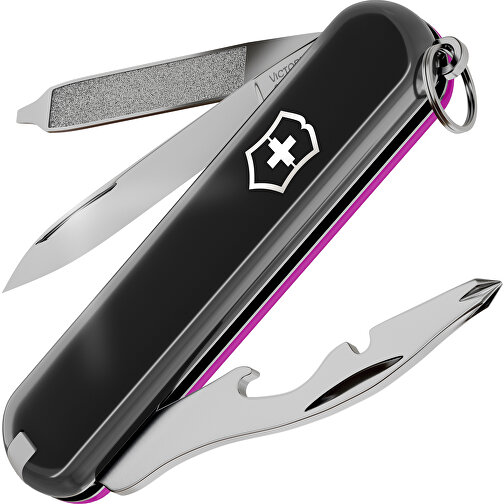 RALLY - Victorinox Schweizer Messer , Victorinox, Dark Illusion / Tasty Grape, hochlegierter, rostfreier Stahl, 5,80cm x 0,90cm x 2,00cm (Länge x Höhe x Breite), Bild 1