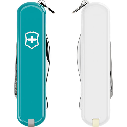 RALLY - Victorinox Schweizer Messer , Victorinox, Mountain Lake / Falling Snow, hochlegierter, rostfreier Stahl, 5,80cm x 0,90cm x 2,00cm (Länge x Höhe x Breite), Bild 5