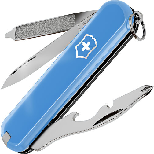 RALLY - Victorinox Schweizer Messer , Victorinox, Summer Rain / Dark Illusion, hochlegierter, rostfreier Stahl, 5,80cm x 0,90cm x 2,00cm (Länge x Höhe x Breite), Bild 1