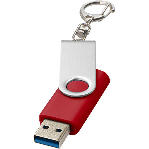 Rotate USB-Stick 3.0 Mit Schlüsselanhänger , mittelrot MB , 32 GB , Kunststoff, Aluminium MB , 5,80cm x 1,90cm x 1,00cm (Länge x Höhe x Breite), Bild 1