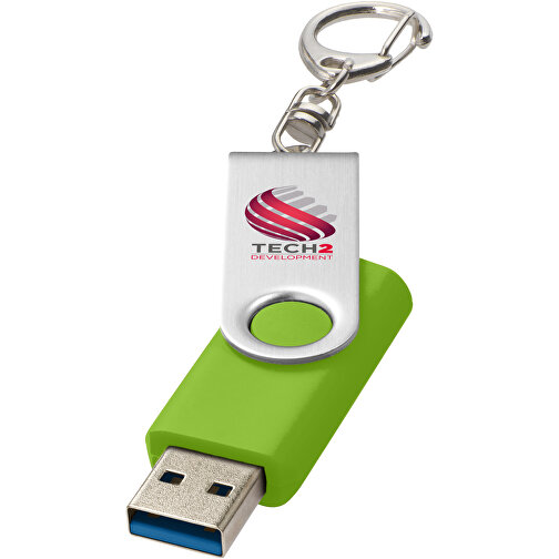 Rotate USB-Stick 3.0 Mit Schlüsselanhänger , limone MB , 65 GB , Kunststoff, Aluminium MB , 5,80cm x 1,90cm x 1,00cm (Länge x Höhe x Breite), Bild 2