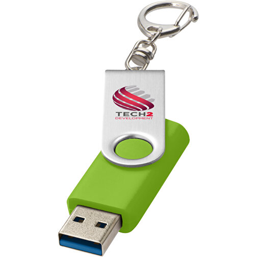 Rotate USB-Stick 3.0 Mit Schlüsselanhänger , limone MB , 16 GB , Kunststoff, Aluminium MB , 5,80cm x 1,90cm x 1,00cm (Länge x Höhe x Breite), Bild 2