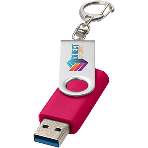 Rotate USB-Stick 3.0 Mit Schlüsselanhänger , magenta MB , 128 GB , Kunststoff, Aluminium MB , 5,80cm x 1,90cm x 1,00cm (Länge x Höhe x Breite), Bild 2