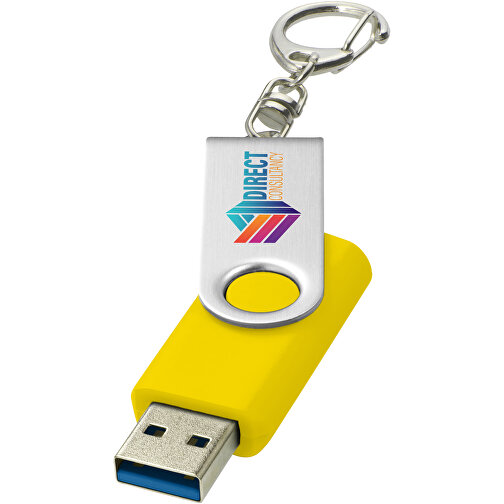 Rotate USB-Stick 3.0 Mit Schlüsselanhänger , gelb MB , 32 GB , Kunststoff, Aluminium MB , 5,80cm x 1,90cm x 1,00cm (Länge x Höhe x Breite), Bild 2