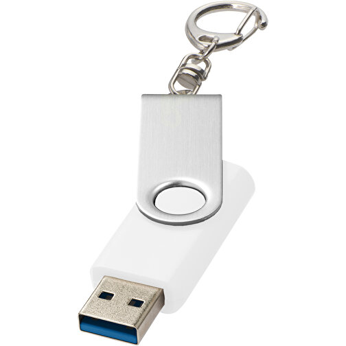 Rotate USB-Stick 3.0 Mit Schlüsselanhänger , weiss MB , 65 GB , Kunststoff, Aluminium MB , 5,80cm x 1,90cm x 1,00cm (Länge x Höhe x Breite), Bild 1