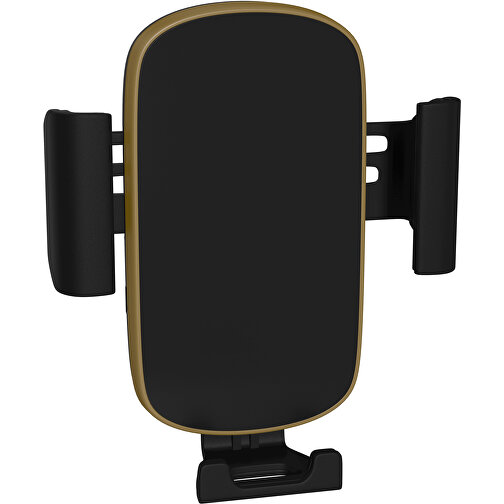 VividHold Qi Charger , schwarz / gold, Kunststoff, 10,50cm x 10,00cm (Höhe x Breite), Bild 1