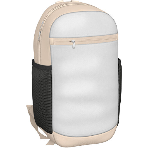 Rucksack Milan , weiß / beige, Sublimation-fabric 300g, 15,00cm x 40,00cm x 30,00cm (Länge x Höhe x Breite), Bild 1