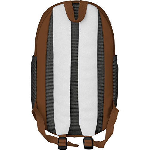 Rucksack Milan , weiß / nougatbraun, Sublimation-fabric 300g, 15,00cm x 40,00cm x 30,00cm (Länge x Höhe x Breite), Bild 2