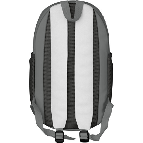 Rucksack Milan , weiss / delfingrau, Sublimation-fabric 300g, 15,00cm x 40,00cm x 30,00cm (Länge x Höhe x Breite), Bild 2