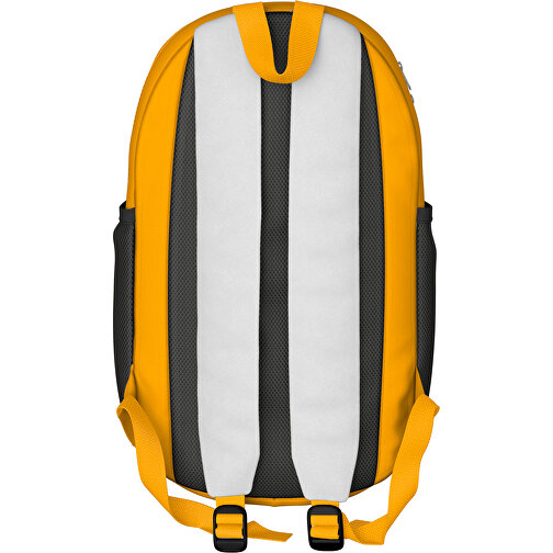 Rucksack Milan , weiss / hellorange, Sublimation-fabric 300g, 15,00cm x 40,00cm x 30,00cm (Länge x Höhe x Breite), Bild 2