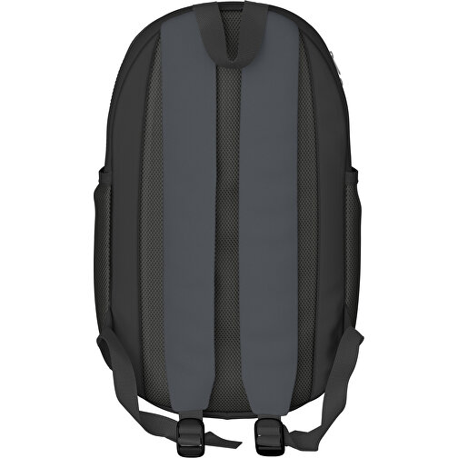 Rucksack Milan , asphaltgrau / schwarz, Sublimation-fabric 300g, 15,00cm x 40,00cm x 30,00cm (Länge x Höhe x Breite), Bild 2