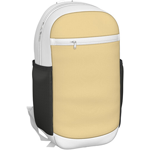 Rucksack Milan , hellbraun / weiß, Sublimation-fabric 300g, 15,00cm x 40,00cm x 30,00cm (Länge x Höhe x Breite), Bild 1