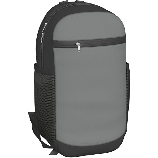 Rucksack Milan , delfingrau / schwarz, Sublimation-fabric 300g, 15,00cm x 40,00cm x 30,00cm (Länge x Höhe x Breite), Bild 1